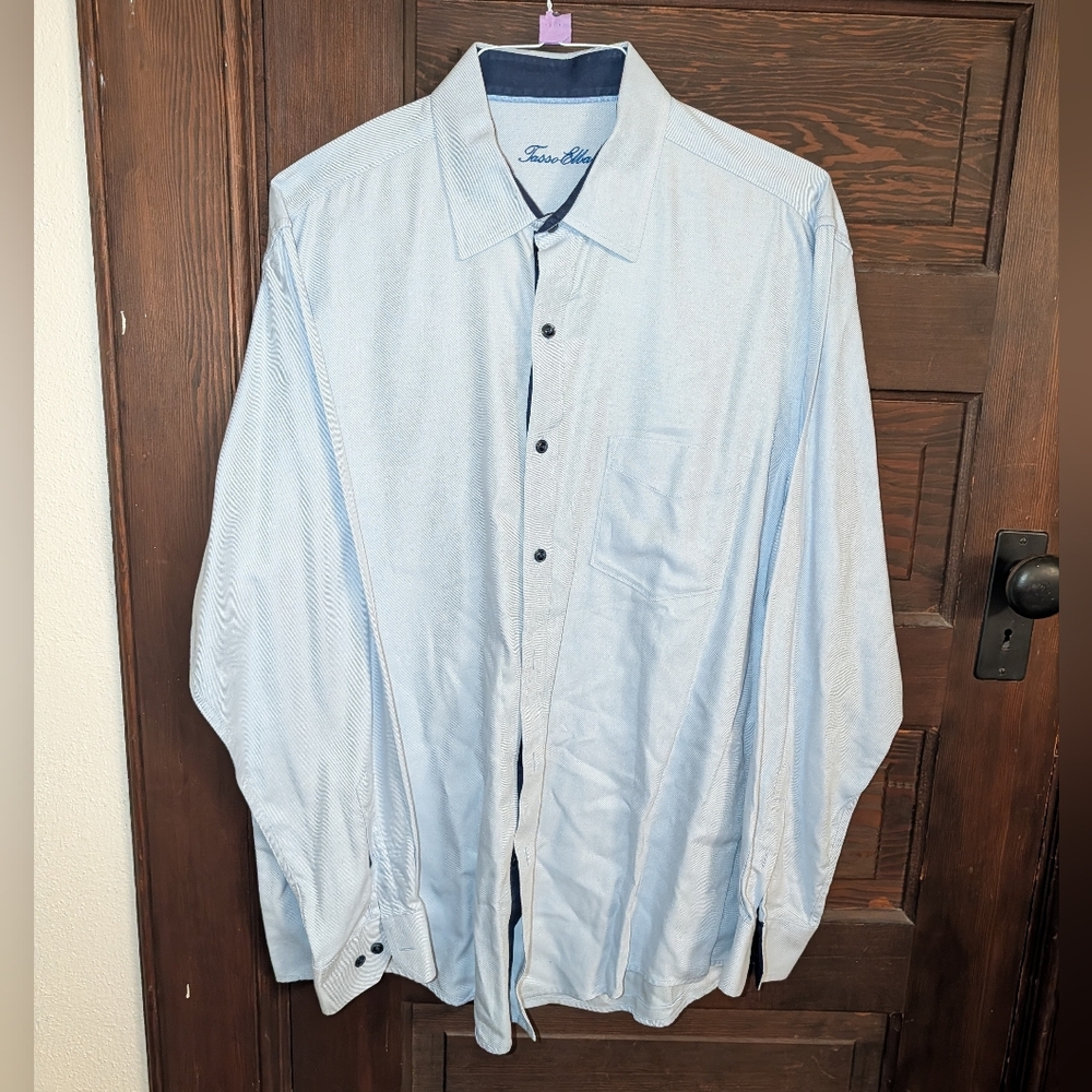 Tasso Elba Men's Blue Dress Shirt